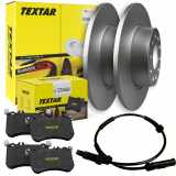 TEXTAR Bremsbelagsatz, Scheibenbremse 2160702 + Warnkontakt, Bremsbelagverschleiß 98020800 + Bremsscheibe 92072303