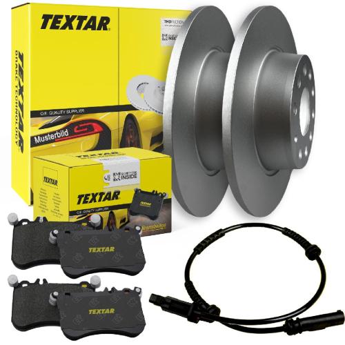 TEXTAR Warnkontakt, Bremsbelagverschleiß 98018200 + Bremsscheibe 92137503 + Bremsbelagsatz, Scheibenbremse 2473901 Bild TEXTAR Warnkontakt, Bremsbelagverschleiß 98018200 + Bremsscheibe 92137503 + Bremsbelagsatz, Scheibenbremse 2473901