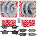 FEBI BILSTEIN Bremsbelagsatz, Scheibenbremse 116212 + Bremsbelagsatz, Scheibenbremse 16718 + Bremsscheibe 43870 + Bremsscheibe 30721