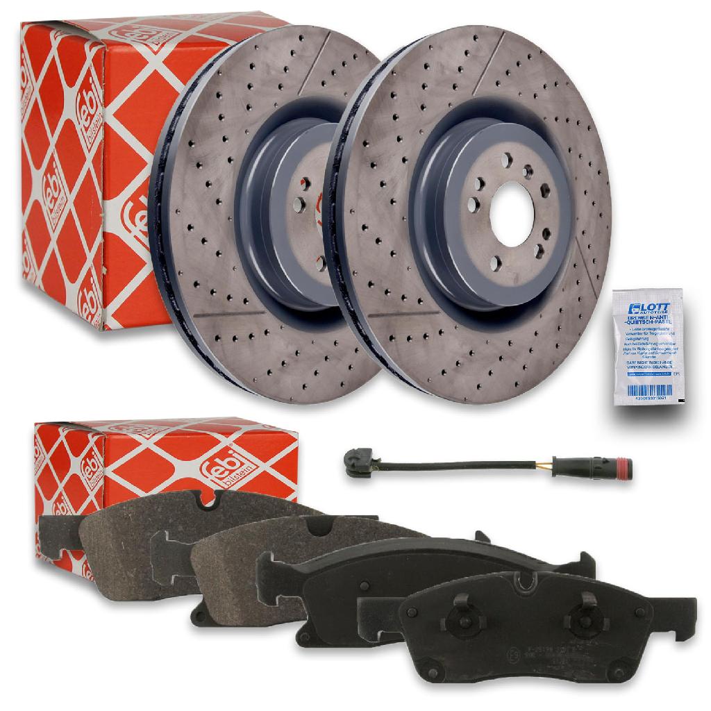 FEBI BILSTEIN Bremsbelagsatz, Scheibenbremse 16900 + Warnkontakt, Bremsbelagverschleiß 26370 + Bremsscheibe 107723