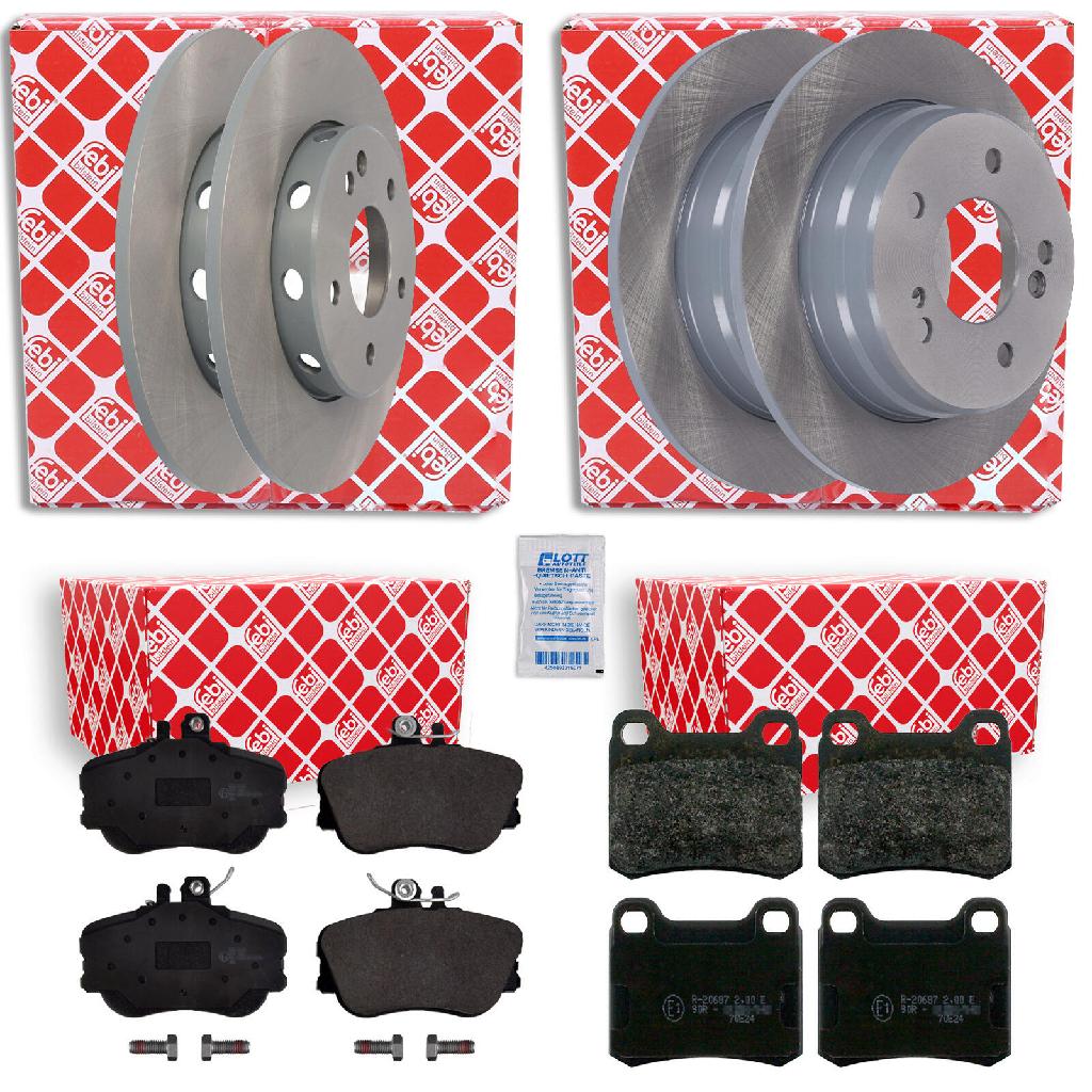 FEBI BILSTEIN Bremsbelagsatz, Scheibenbremse 16067 + Bremsbelagsatz, Scheibenbremse 16154 + Bremsscheibe 08138 + Bremsscheibe 08133