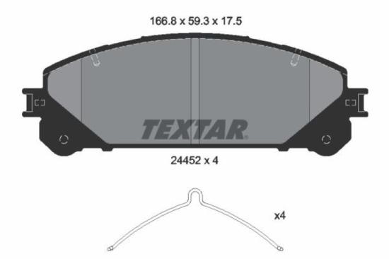 TEXTAR Bremsbelagsatz, Scheibenbremse 2445201 + Bremsscheibe 92304305 Bild TEXTAR Bremsbelagsatz, Scheibenbremse 2445201 + Bremsscheibe 92304305