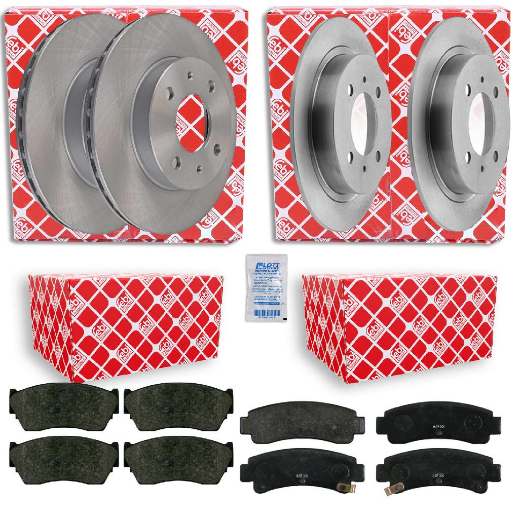 FEBI BILSTEIN Bremsbelagsatz, Scheibenbremse 16270 + Bremsscheibe 15893 + Bremsbelagsatz, Scheibenbremse 16204 + Bremsscheibe 10627