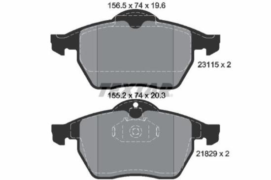 TEXTAR Bremsbelagsatz, Scheibenbremse 2311502 + Warnkontakt, Bremsbelagverschleiß 98021100 + Bremsscheibe 92075603 Bild TEXTAR Bremsbelagsatz, Scheibenbremse 2311502 + Warnkontakt, Bremsbelagverschleiß 98021100 + Bremsscheibe 92075603