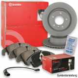 ATE Warnkontakt, Bremsbelagverschleiß 24.8190-0984.2 BREMBO Bremsbelagsatz, Scheibenbremse P 85 165 + Bremsscheibe 09.D423.11