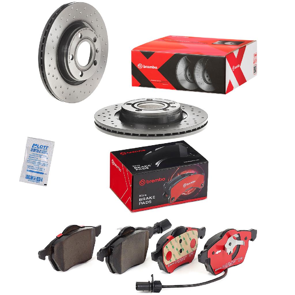 BREMBO Bremsbelagsatz, Scheibenbremse P 85 085X + Bremsscheibe 09.7196.1X