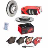 BREMBO Bremsbelagsatz, Scheibenbremse P 85 085X + Bremsscheibe 09.7196.1X