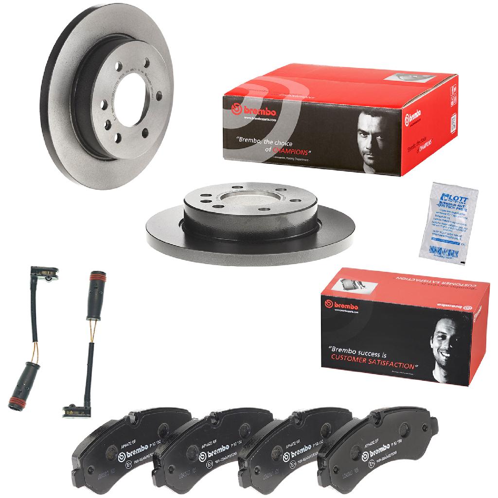 BREMBO Bremsbelagsatz, Scheibenbremse P 50 150 + Warnkontakt, Bremsbelagverschleiß A 00 291 + Bremsscheibe 08.D046.11