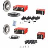 BREMBO Bremsbelagsatz, Scheibenbremse P 85 044 + Bremsbelagsatz, Scheibenbremse P 85 017 + Bremsscheibe 09.7196.11 + Bremsscheibe 08.9136.11