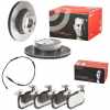 BREMBO Bremsbelagsatz, Scheibenbremse P 06 088 + Bremsscheibe 09.9750.21 + Warnkontakt, Bremsbelagverschlei&szlig; A 00 473