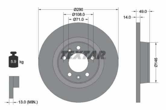 TEXTAR Bremsbelagsatz, Scheibenbremse 2459501 + Bremsscheibe 92157100 + Bremsbelagsatz, Scheibenbremse 2457801 + Bremsscheibe 92156903 Bild TEXTAR Bremsbelagsatz, Scheibenbremse 2459501 + Bremsscheibe 92157100 + Bremsbelagsatz, Scheibenbremse 2457801 + Bremsscheibe 92156903