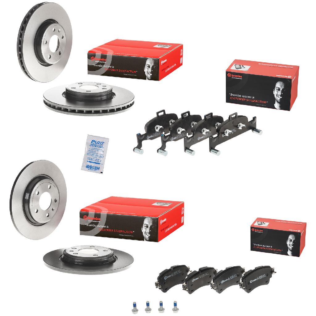 BREMBO Bremsscheibe 08.D060.11 + Bremsscheibe 09.D058.11 + Bremsbelagsatz, Scheibenbremse P 85 164 + Bremsbelagsatz, Scheibenbremse P 85 154