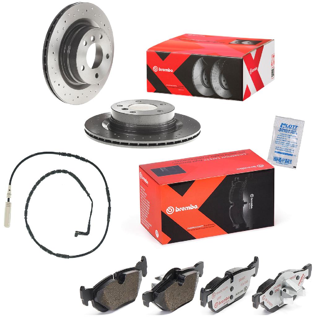 BREMBO Bremsbelagsatz, Scheibenbremse P 06 038X + Warnkontakt, Bremsbelagverschleiß A 00 212 + Bremsscheibe 09.9793.1X