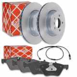 FEBI BILSTEIN Bremsbelagsatz, Scheibenbremse 16825 + Warnkontakt, Bremsbelagverschleiß 36426 + Bremsscheibe 104803