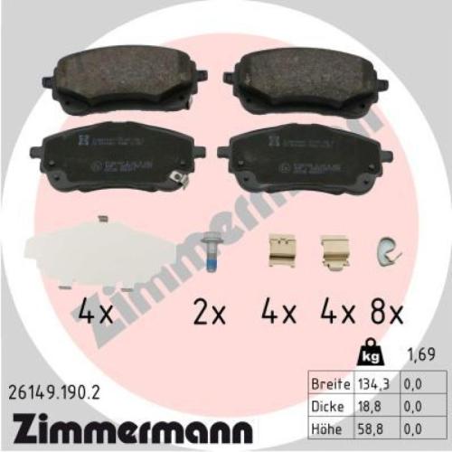ZIMMERMANN Bremsbelagsatz, Scheibenbremse 26153.160.2 + Bremsscheibe 590.2855.20 + Bremsbelagsatz, Scheibenbremse 26149.190.2 + Bremsscheibe 590.2856.20 Bild ZIMMERMANN Bremsbelagsatz, Scheibenbremse 26153.160.2 + Bremsscheibe 590.2855.20 + Bremsbelagsatz, Scheibenbremse 26149.190.2 + Bremsscheibe 590.2856.20
