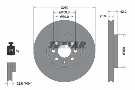 TEXTAR Bremsscheibe 92124603 + Bremsbelagsatz, Scheibenbremse 2383201 Bild TEXTAR Bremsscheibe 92124603 + Bremsbelagsatz, Scheibenbremse 2383201