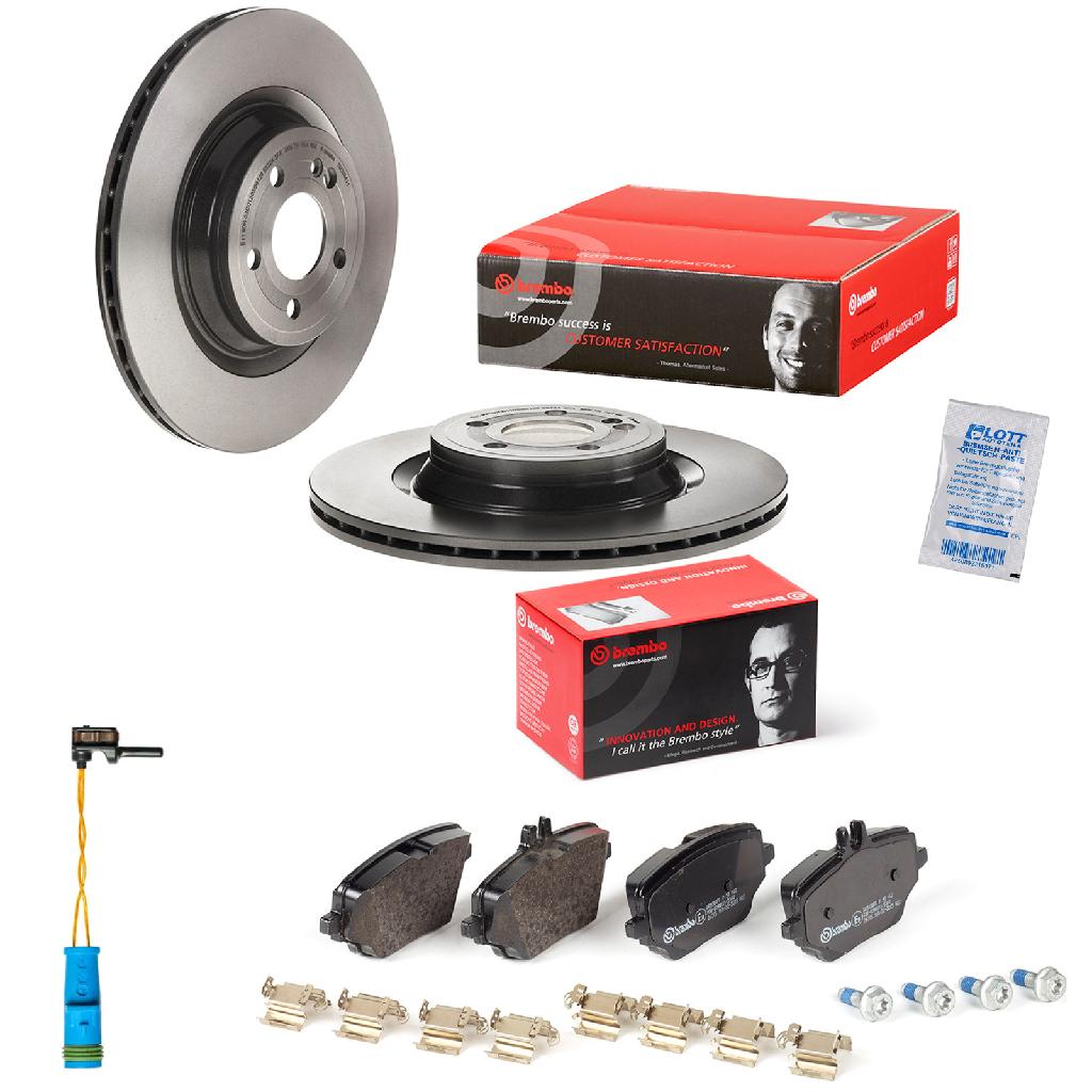 BREMBO Bremsscheibe 09.D984.11 + Bremsbelagsatz, Scheibenbremse P 50 162 + Warnkontakt, Bremsbelagverschleiß A 00 353