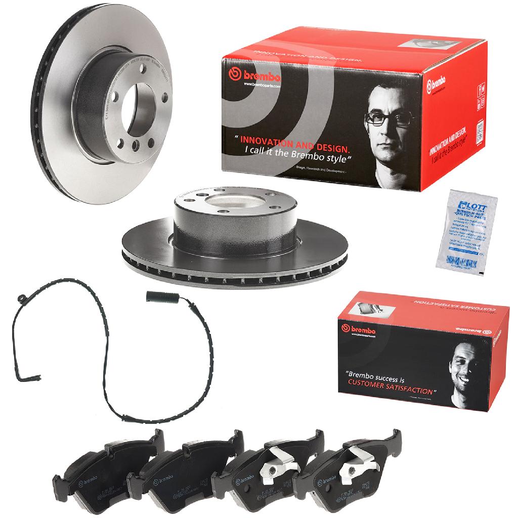 BREMBO Bremsscheibe 09.6924.11 + Bremsbelagsatz, Scheibenbremse P 06 022 + Warnkontakt, Bremsbelagverschleiß A 00 200