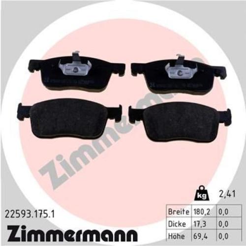 ZIMMERMANN Bremsscheibe 180.3033.20 + Bremsbelagsatz, Scheibenbremse 22593.175.1 + Bremsscheibe 180.3034.20 + Bremsbelagsatz, Scheibenbremse 22588.175.1 Bild ZIMMERMANN Bremsscheibe 180.3033.20 + Bremsbelagsatz, Scheibenbremse 22593.175.1 + Bremsscheibe 180.3034.20 + Bremsbelagsatz, Scheibenbremse 22588.175.1