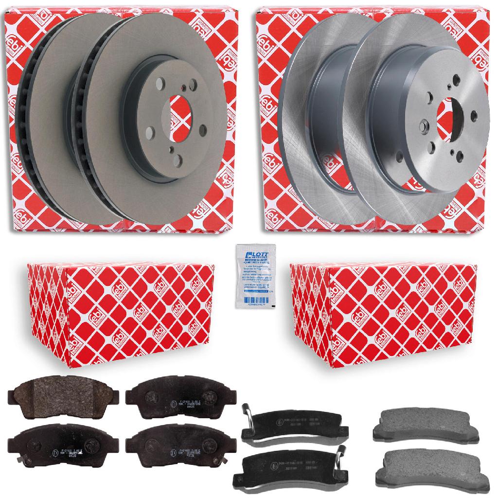 FEBI BILSTEIN Bremsscheibe 12139 + Bremsbelagsatz, Scheibenbremse 16743 + Bremsscheibe 108561 + Bremsbelagsatz, Scheibenbremse 16616
