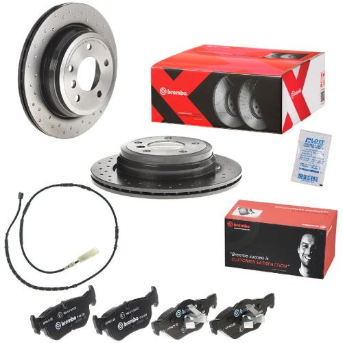 BREMBO Bremsbelagsatz, Scheibenbremse P 06 038 + Bremsscheibe 09.B338.2X + Warnkontakt, Bremsbelagverschleiß A 00 439 Bild BREMBO Bremsbelagsatz, Scheibenbremse P 06 038 + Bremsscheibe 09.B338.2X + Warnkontakt, Bremsbelagverschleiß A 00 439