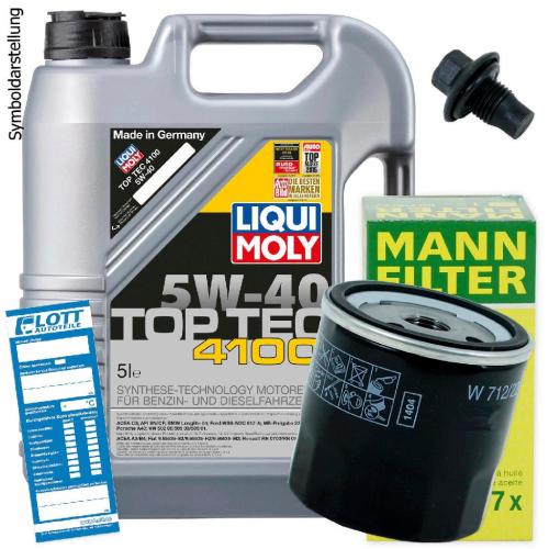Ölwechsel Set 5L 5W40 Öl Motoröl LIQUI MOLY + MANN Ölfilter + Ablassschraube Bild Ölwechsel Set 5L 5W40 Öl Motoröl LIQUI MOLY + MANN Ölfilter + Ablassschraube