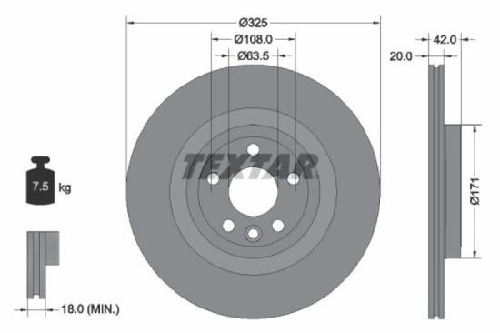 TEXTAR Warnkontakt, Bremsbelagverschleiß 98058300 + Bremsscheibe 92314305 + Bremsbelagsatz, Scheibenbremse 2214101 Bild TEXTAR Warnkontakt, Bremsbelagverschleiß 98058300 + Bremsscheibe 92314305 + Bremsbelagsatz, Scheibenbremse 2214101