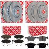 FEBI BILSTEIN Bremsbelagsatz, Scheibenbremse 16868 + Bremsscheibe 104496 + Bremsscheibe 39129 + Bremsbelagsatz, Scheibenbremse 16995