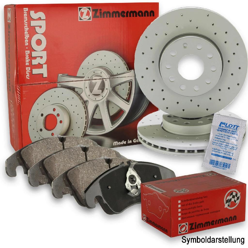 ZIMMERMANN Bremsscheibe 400.5520.30 + Bremsbelagsatz, Scheibenbremse 22586.180.1 BREMBO Warnkontakt, Bremsbelagverschleiß A 00 353