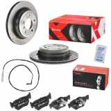 BREMBO Warnkontakt, Bremsbelagverschleiß A 00 212 + Bremsbelagsatz, Scheibenbremse P 06 038 + Bremsscheibe 09.B338.2X