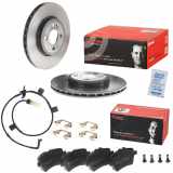 BREMBO Bremsscheibe 09.A047.31 + Warnkontakt, Bremsbelagverschleiß A 00 299 + Bremsbelagsatz, Scheibenbremse P 06 086
