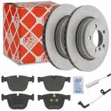 FEBI BILSTEIN Bremsscheibe 31724 + Warnkontakt, Bremsbelagverschleiß 23123 + Bremsbelagsatz, Scheibenbremse 16467