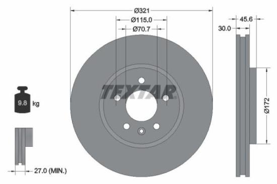 TEXTAR Bremsscheibe 92256803 + Bremsbelagsatz, Scheibenbremse 2441201 Bild TEXTAR Bremsscheibe 92256803 + Bremsbelagsatz, Scheibenbremse 2441201