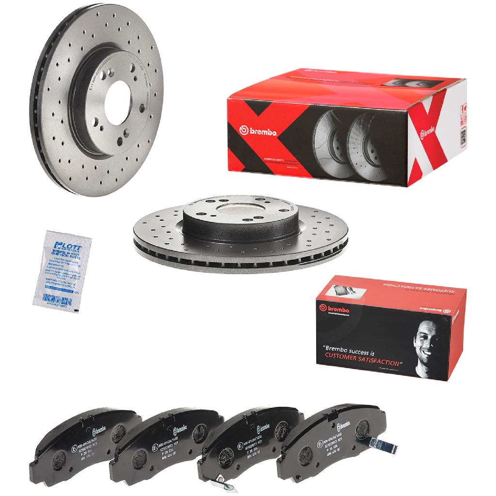 BREMBO Bremsbelagsatz, Scheibenbremse P 28 034 + Bremsscheibe 09.A455.1X