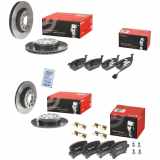 BREMBO Bremsscheibe 09.9167.11 + Bremsscheibe 08.9488.11 + Bremsbelagsatz, Scheibenbremse P 85 072 + Bremsbelagsatz, Scheibenbremse P 85 073