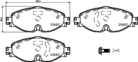 BREMBO Bremsscheibe 09.9145.1X + Bremsbelagsatz, Scheibenbremse P 85 147X + Warnkontakt, Bremsbelagverschleiß A 00 492 Bild BREMBO Bremsscheibe 09.9145.1X + Bremsbelagsatz, Scheibenbremse P 85 147X + Warnkontakt, Bremsbelagverschleiß A 00 492