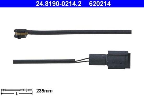 ATE Bremsbelagsatz, Scheibenbremse 13.0460-6033.2 + Warnkontakt, Bremsbelagverschleiß 24.8190-0214.2 + Bremsscheibe 24.0112-0124.1 Bild ATE Bremsbelagsatz, Scheibenbremse 13.0460-6033.2 + Warnkontakt, Bremsbelagverschleiß 24.8190-0214.2 + Bremsscheibe 24.0112-0124.1
