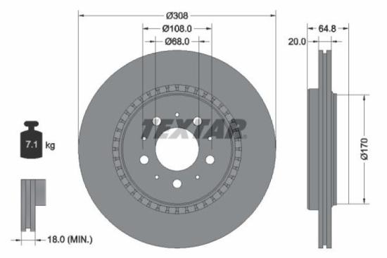 TEXTAR Bremsscheibe 92126803 + Bremsbelagsatz, Scheibenbremse 2401101 Bild TEXTAR Bremsscheibe 92126803 + Bremsbelagsatz, Scheibenbremse 2401101