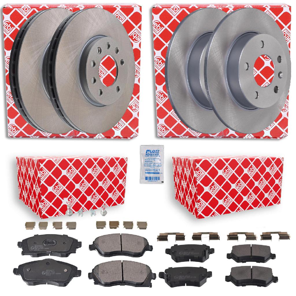FEBI BILSTEIN Bremsscheibe 17213 + Bremsbelagsatz, Scheibenbremse 16748 + Bremsbelagsatz, Scheibenbremse 16512 + Bremsscheibe 17211