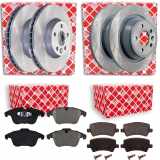 FEBI BILSTEIN Bremsbelagsatz, Scheibenbremse 16625 + Bremsscheibe 28361 + Bremsbelagsatz, Scheibenbremse 16613 + Bremsscheibe 30721