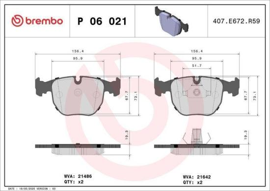 BREMBO Bremsscheibe 09.C896.11 + Bremsbelagsatz, Scheibenbremse P 06 021 Bild BREMBO Bremsscheibe 09.C896.11 + Bremsbelagsatz, Scheibenbremse P 06 021