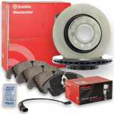 BREMBO Bremsscheibe 09.C306.11 + Bremsbelagsatz, Scheibenbremse P 85 166 + Warnkontakt, Bremsbelagverschleiß A 00 492