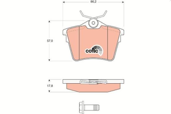 TRW Bremsscheibe DF4351 + Bremsbelagsatz, Scheibenbremse GDB1596 Bild TRW Bremsscheibe DF4351 + Bremsbelagsatz, Scheibenbremse GDB1596