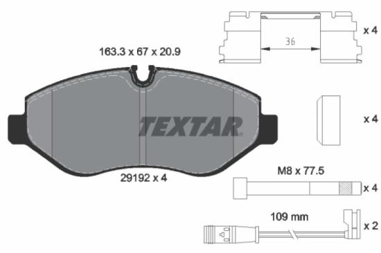 TEXTAR Bremsbelagsatz, Scheibenbremse 2400801 + Bremsbelagsatz, Scheibenbremse 2919202 + Bremsscheibe 93123403 + Bremsscheibe 93123503 Bild TEXTAR Bremsbelagsatz, Scheibenbremse 2400801 + Bremsbelagsatz, Scheibenbremse 2919202 + Bremsscheibe 93123403 + Bremsscheibe 93123503