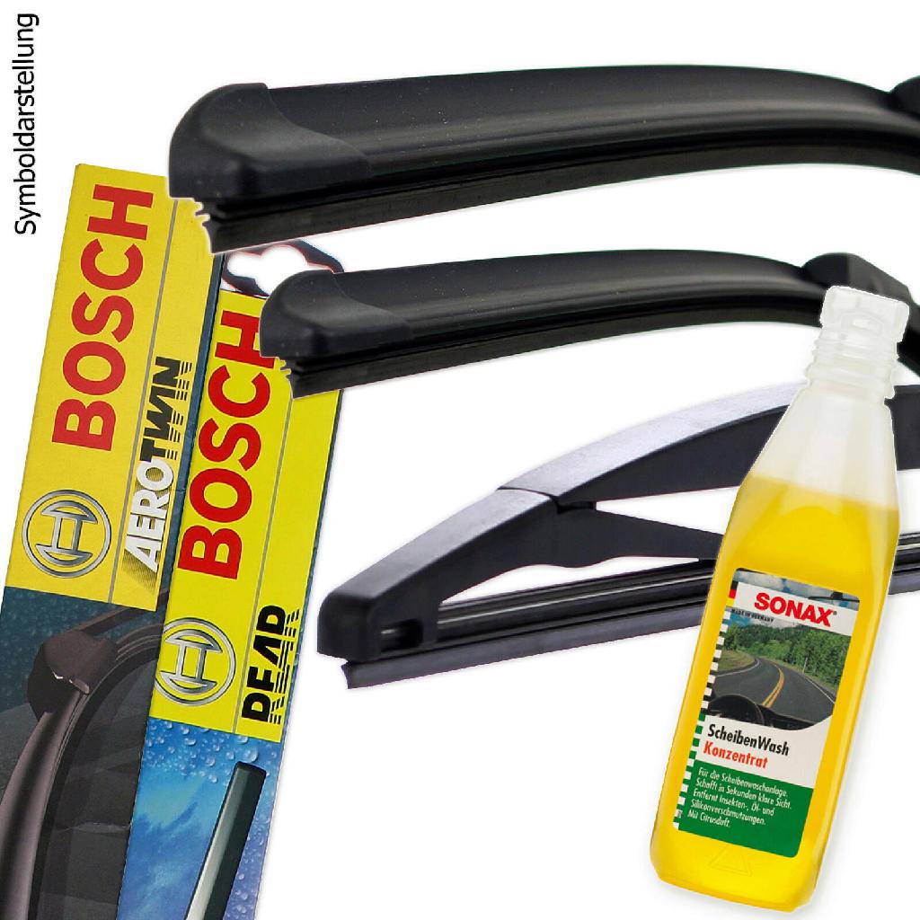 BOSCH Wischblatt 3 397 118 995 + Wischblatt 3 397 004 632 SONAX Reiniger, Scheibenreinigungsanlage 02602000