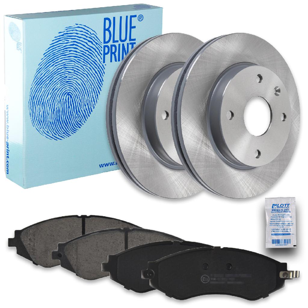 BLUE PRINT Bremsbelagsatz, Scheibenbremse ADG04207 + Bremsscheibe ADG04363
