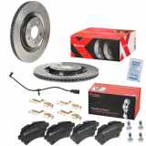 BREMBO Bremsbelagsatz, Scheibenbremse P 85 185 + Bremsscheibe 09.B969.1X + Warnkontakt, Bremsbelagverschleiß A 00 524