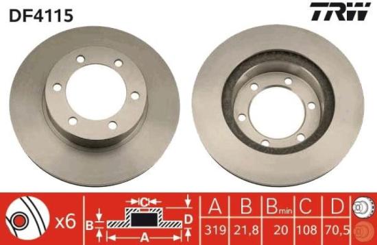 TRW Bremsbelagsatz, Scheibenbremse GDB797 + Bremsscheibe DF4115 Bild TRW Bremsbelagsatz, Scheibenbremse GDB797 + Bremsscheibe DF4115