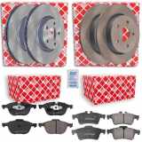 FEBI BILSTEIN Bremsbelagsatz, Scheibenbremse 16479 + Bremsbelagsatz, Scheibenbremse 16718 + Bremsscheibe 24619 + Bremsscheibe 24566