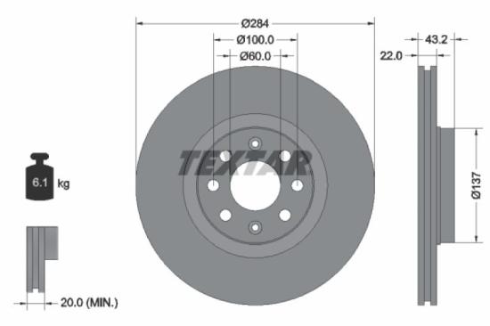 TEXTAR Bremsscheibe 92145803 + Bremsbelagsatz, Scheibenbremse 2370901 Bild TEXTAR Bremsscheibe 92145803 + Bremsbelagsatz, Scheibenbremse 2370901